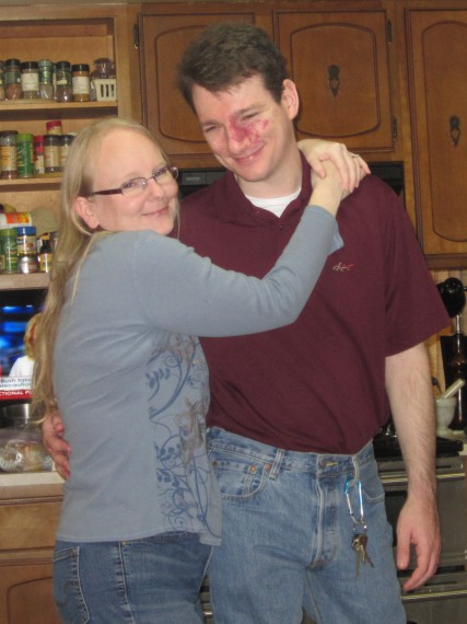 Me and Sean in my parents' kitchen