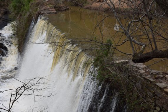 a broad manmade spillway